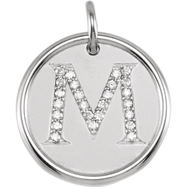 14k yellow rose white gold genuine diamond uppercase letter m initial alphabet pendant charm custom made to order personalized engraved