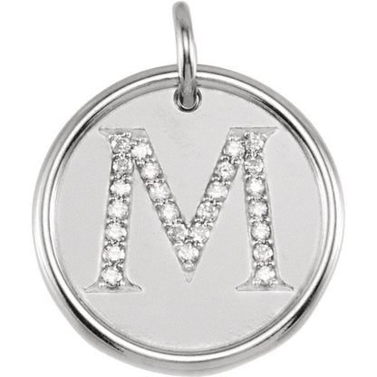 14k yellow rose white gold genuine diamond uppercase letter m initial alphabet pendant charm custom made to order personalized engraved