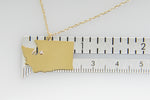 Φόρτωση εικόνας στο εργαλείο προβολής Συλλογής, 14k 10k Yellow Rose White Gold Diamond Silver Washington WA State Map Personalized City Necklace
