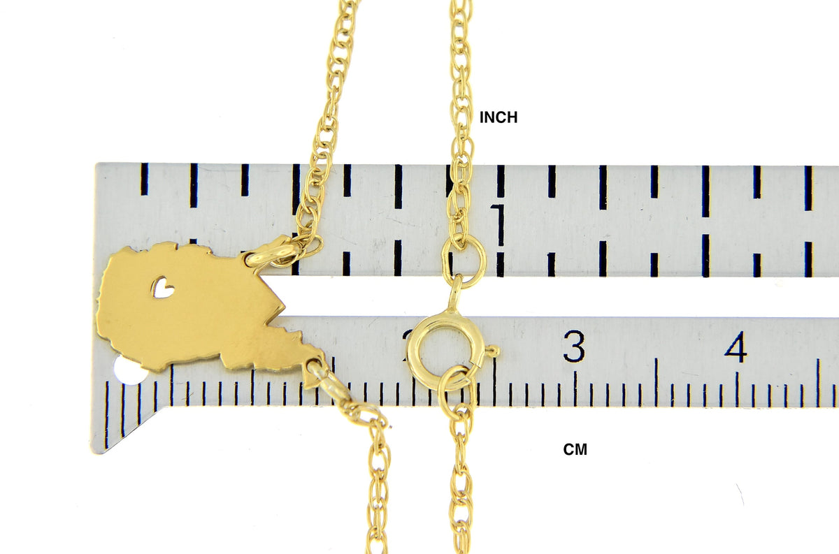 14k gold 10k gold silver west virginia wv state map necklace heart personalized city