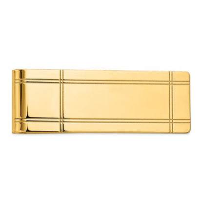 14k solid yellow gold money clip personalized engraved monogram