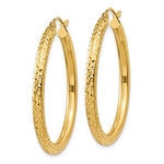 Load image into Gallery viewer, 14K Yellow Gold Diamond Cut Classic Round Hoop Earrings 35mm x 3mm
