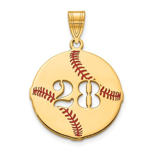 14k 10k Gold Sterling Silver Baseball Personalized Pendant Charm