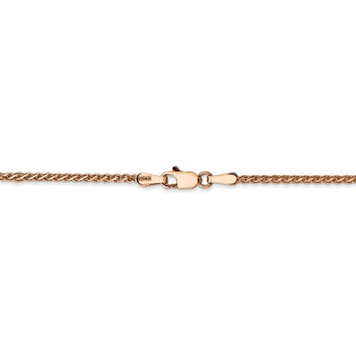 14k rose gold 1.4mm diamond cut spiga wheat bracelet anklet choker necklace pendant chain