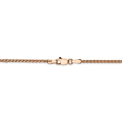 14k rose gold 1.4mm diamond cut spiga wheat bracelet anklet choker necklace pendant chain