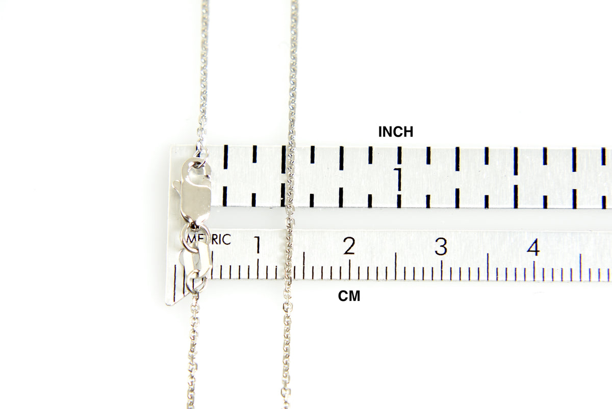 14k white  gold 0.95mm diamond cut cable bracelet anklet choker necklace pendant chain