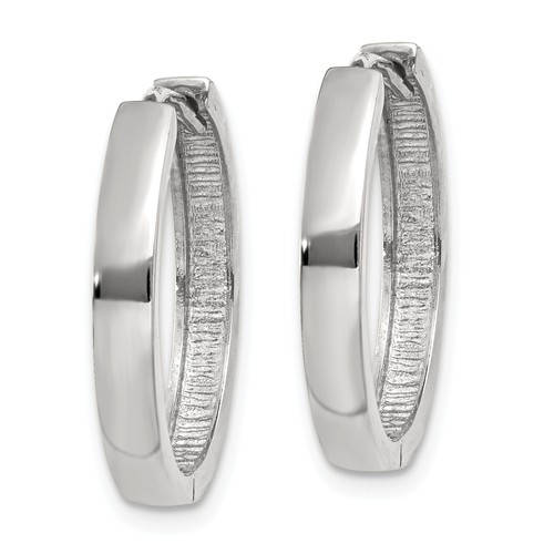 14k white gold classic hinged hoop huggie earrings
