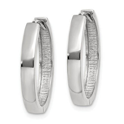 14k white gold classic hinged hoop huggie earrings