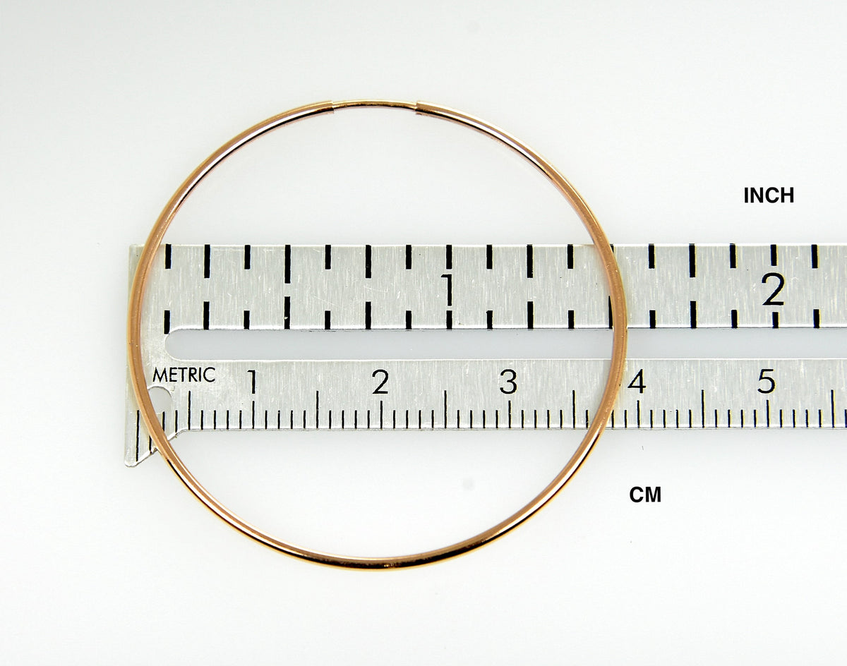 14k rose gold classic endless round hoop earrings 41mm x 1.25mm