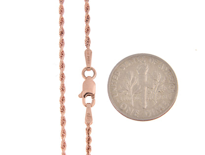 14k rose gold 1.5mm diamond cut rope bracelet anklet necklace choker pendant chain