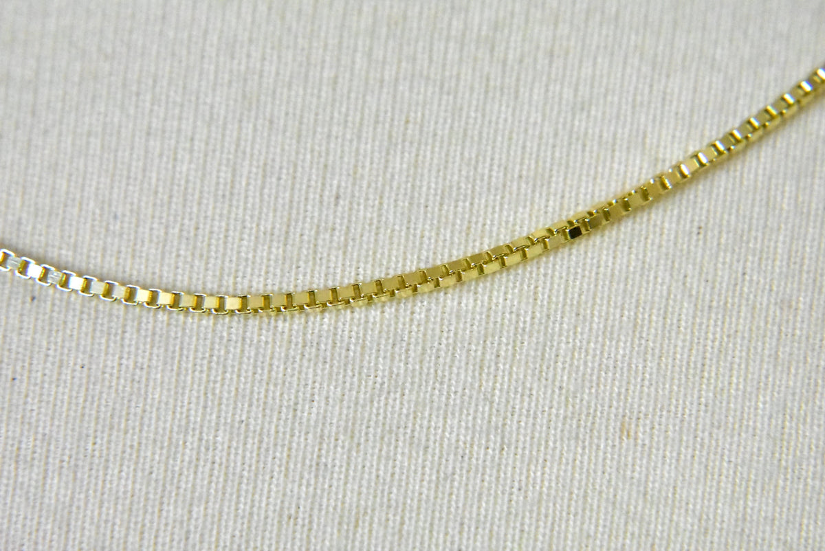 14k yellow gold 1.5 mm polished box bracelet anklet choker necklace pendant chain