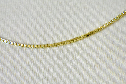 14k yellow gold 1.5 mm polished box bracelet anklet choker necklace pendant chain