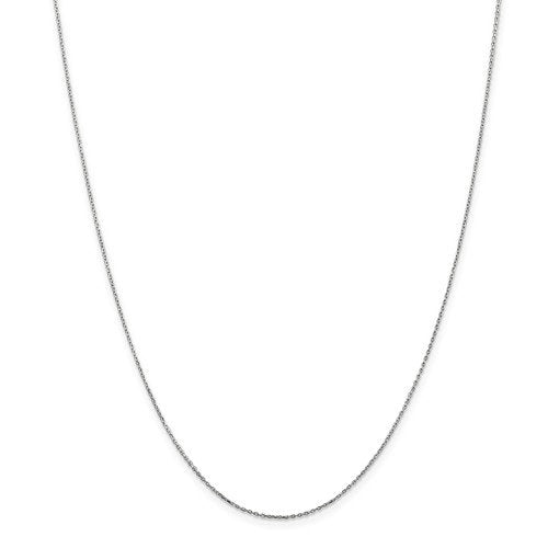 14K White  Gold 0.8mm Diamond Cut Cable Bracelet Anklet Choker Necklace Pendant Chain