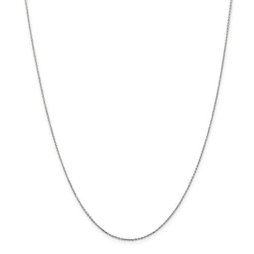 14k white  gold 0.8mm diamond cut cable bracelet anklet choker necklace pendant chain