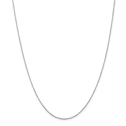 14k white  gold 0.8mm diamond cut cable bracelet anklet choker necklace pendant chain