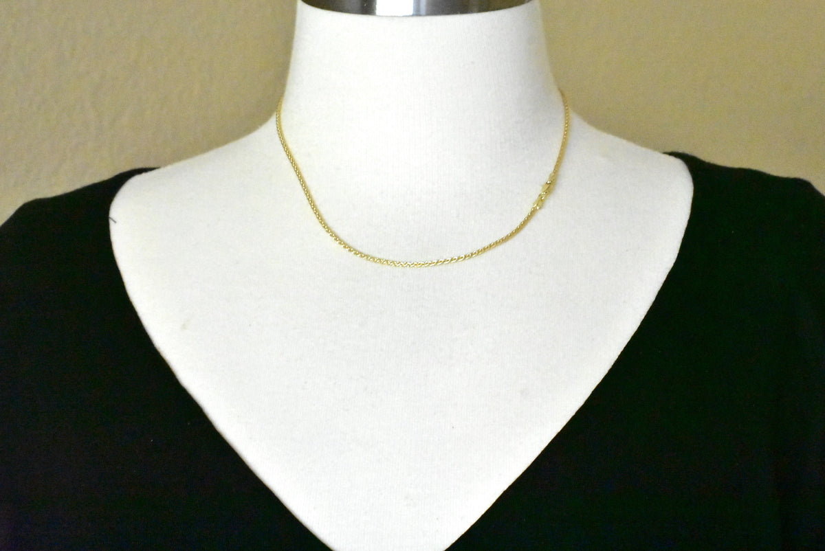 14k yellow gold 1.75mm parisian wheat bracelet anklet choker necklace pendant chain