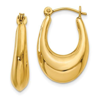 14k yellow gold classic polished hoop earrings 15mm