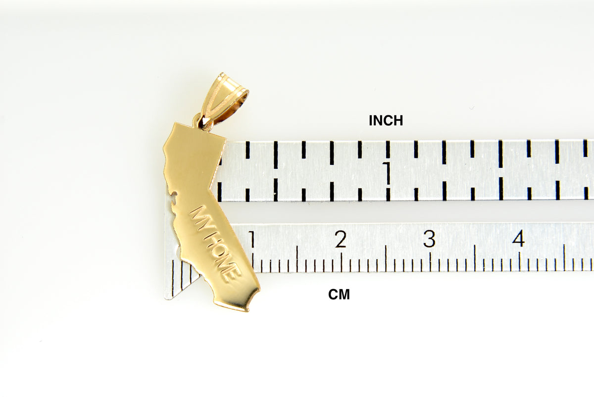 14k gold or sterling silver california ca state pendant charm personalized monogram