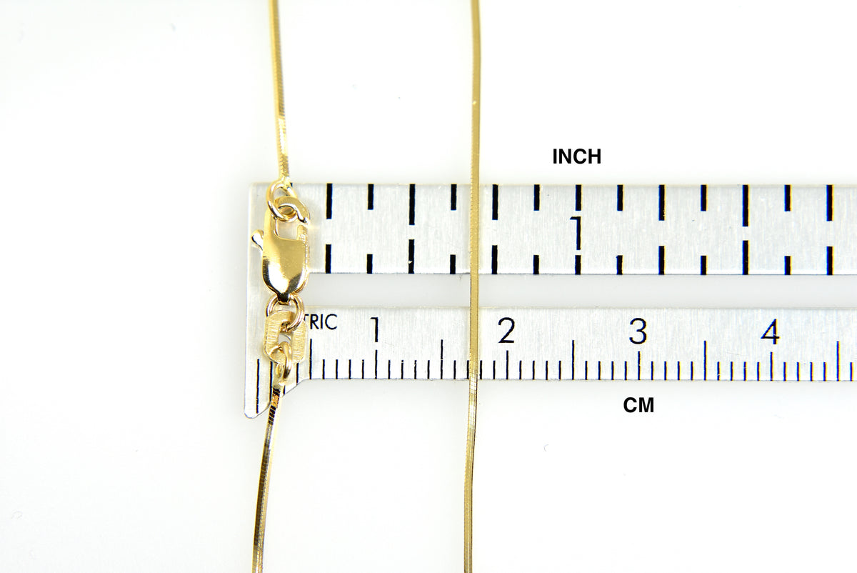 14k yellow gold 0.8mm octagonal snake bracelet anklet choker necklace pendant chain