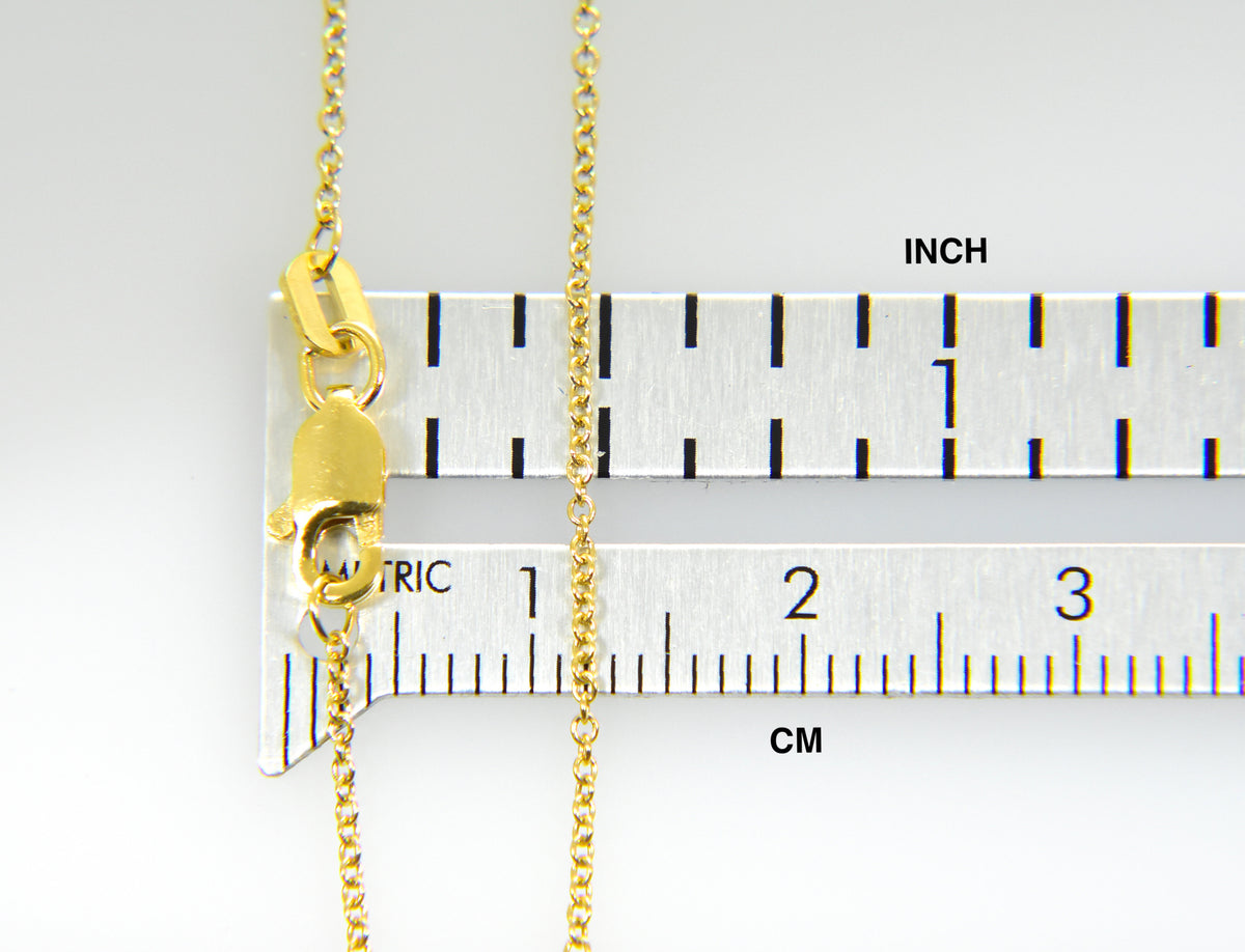 14k yellow gold 0.90mm cable bracelet anklet choker necklace pendant chain lobster clasp