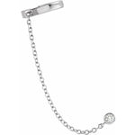Load image into Gallery viewer, Platinum 14k Yellow Rose White Gold Genuine Diamond Single Round Post Earring Ear Cuff Chain Climber
