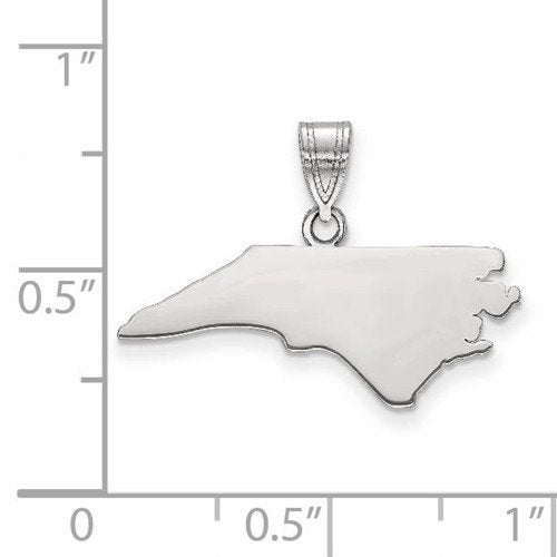 14k gold or sterling silver north carolina nc state map pendant charm personalized monogram