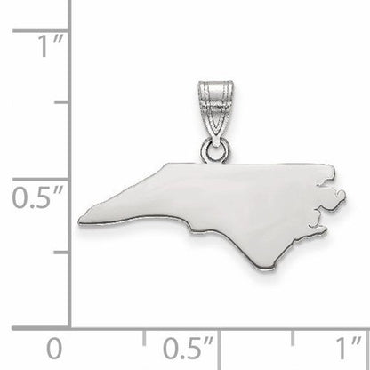 14k gold or sterling silver north carolina nc state map pendant charm personalized monogram