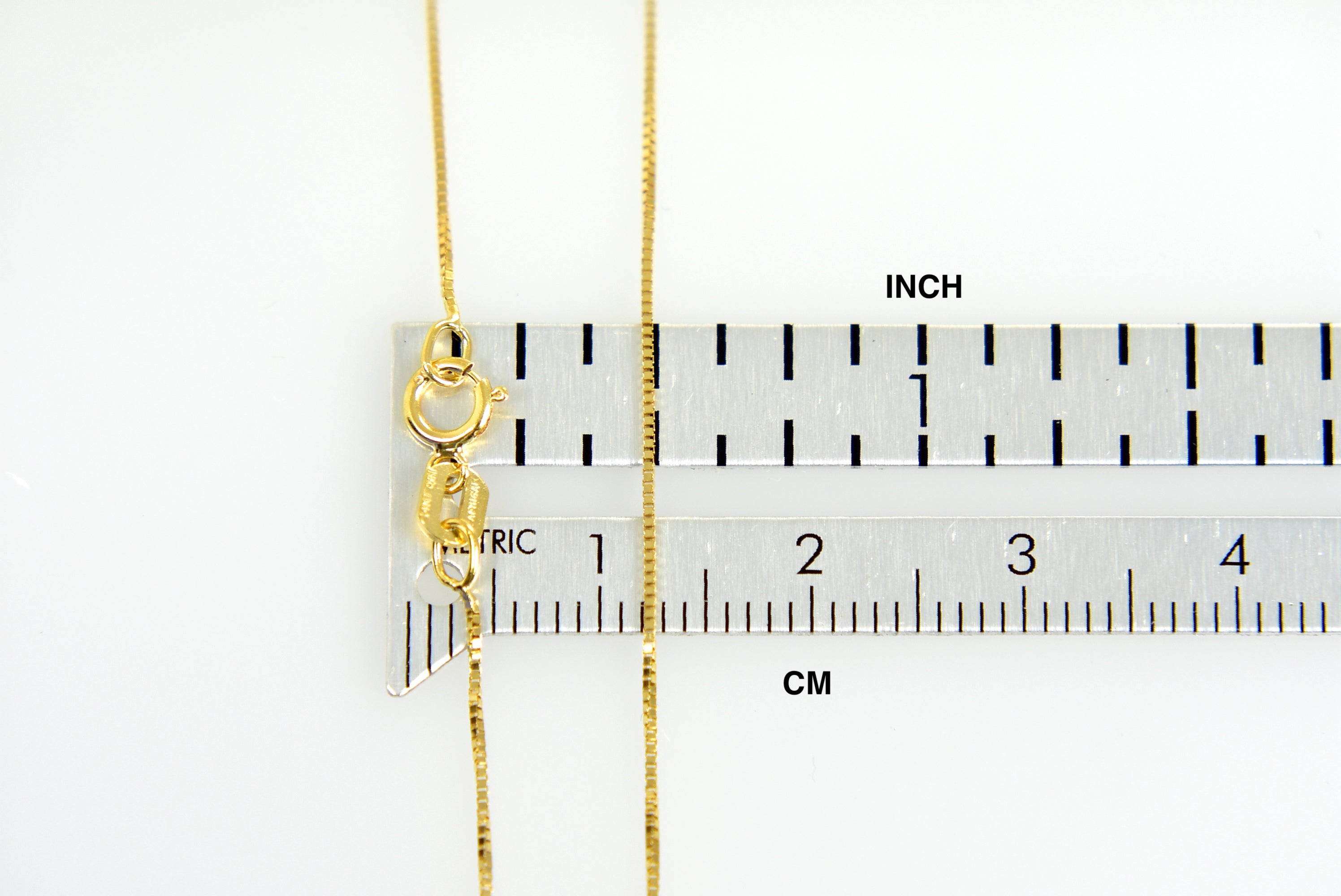 14k Yellow Gold 0.5mm Box Bracelet Anklet Choker Necklace Pendant Chain