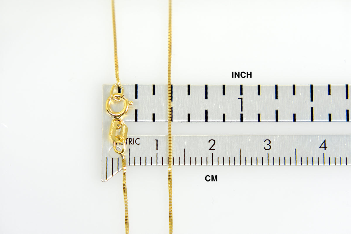 14k yellow gold 0.5mm box bracelet anklet choker necklace pendant chain
