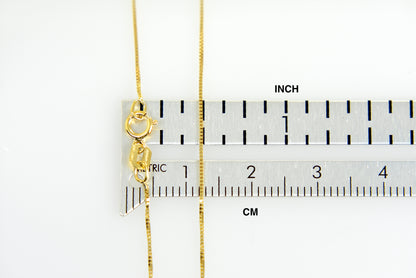 14k yellow gold 0.5mm box bracelet anklet choker necklace pendant chain