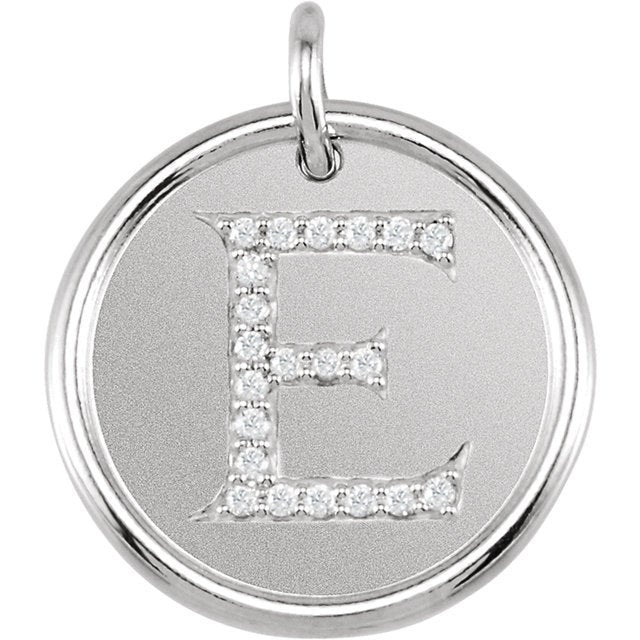 14k yellow rose gold white gold genuine diamond uppercase letter e initial alphabet pendant charm custom made engraved personalized