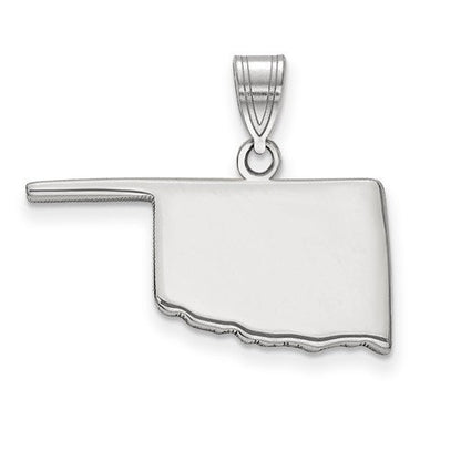 14k gold or sterling silver oklahoma ok state map pendant charm personalized monogram