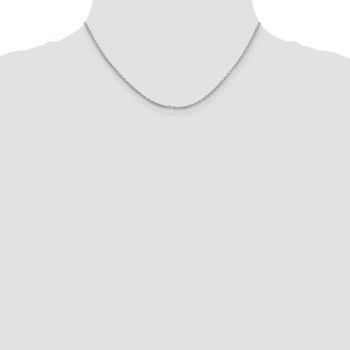 14k white gold 2mm cable bracelet anklet choker necklace pendant chain