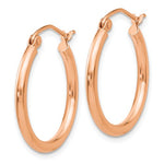 Carica l&#39;immagine nel visualizzatore di Gallery, 14K Rose Gold Classic Round Hoop Earrings 20mm x 2mm
