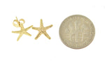 Charger l&#39;image dans la galerie, 14k Yellow Gold Starfish Stud Post Push Back Earrings
