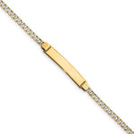 Load image into Gallery viewer, 14k Yellow Gold Pave Curb Link ID Name Bracelet Engraved 6 inches
