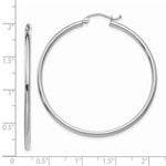 Load image into Gallery viewer, 14k White Gold Classic Round Hoop Earrings 44mmx2mm
