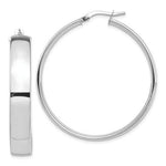 Load image into Gallery viewer, 14k White Gold Round Square Tube Hoop Earrings 39mm x 7mm
