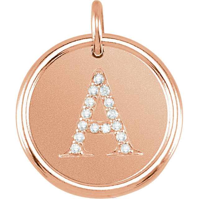 14k yellow white rose gold genuine diamond uppercase letter a initial alphabet pendant charm custom made to order personalized engraved