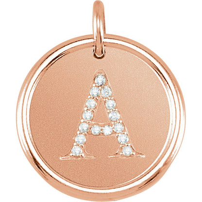 14k yellow white rose gold genuine diamond uppercase letter a initial alphabet pendant charm custom made to order personalized engraved