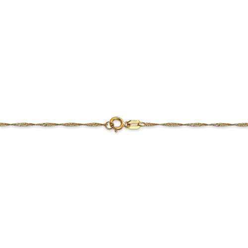 14k yellow gold 1mm singapore twisted bracelet anklet necklace choker pendant chain