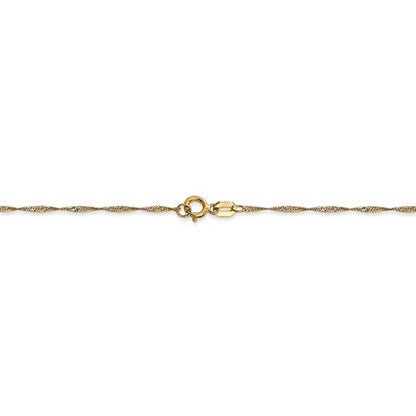 14k yellow gold 1mm singapore twisted bracelet anklet necklace choker pendant chain