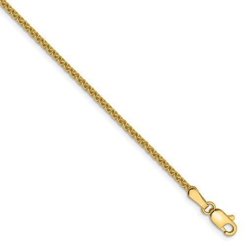 14k yellow gold 1.65mm spiga wheat bracelet anklet choker necklace pendant chain