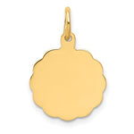 Załaduj obraz do przeglądarki galerii, 14K Yellow Gold 13mm Scalloped Disc Pendant Charm Personalized Engraved Monogram
