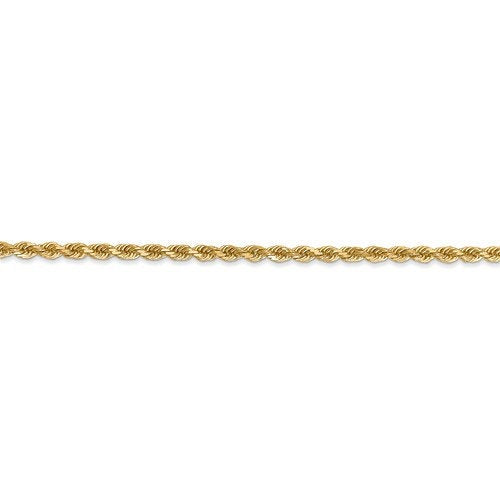14k solid yellow gold 2.25mm diamond cut rope bracelet anklet choker necklace pendant chain