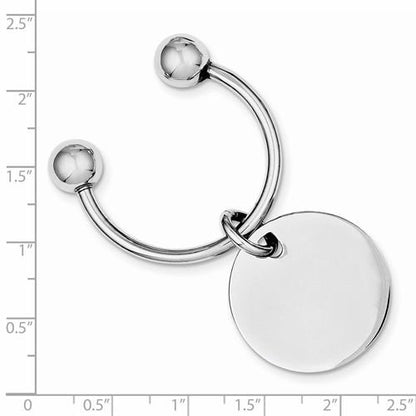 sterling silver round key holder ring keychain personalized engraved monogram
