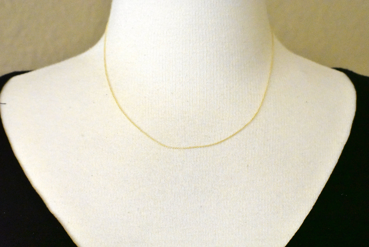 14k yellow gold 0.75mm polished cable bracelet anklet choker necklace pendant chain
