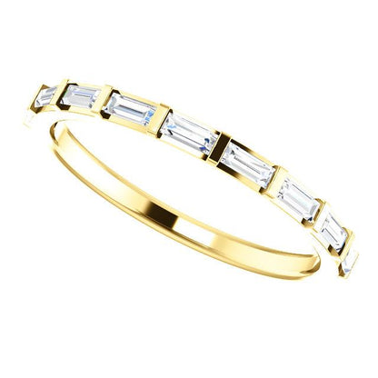 platinum 14k yellow white rose gold 1/4 ctw diamond baguette wedding anniversary band ring