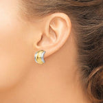 Carica l&#39;immagine nel visualizzatore di Gallery, 14K Yellow White Gold Two Tone Non Pierced Clip On Earrings

