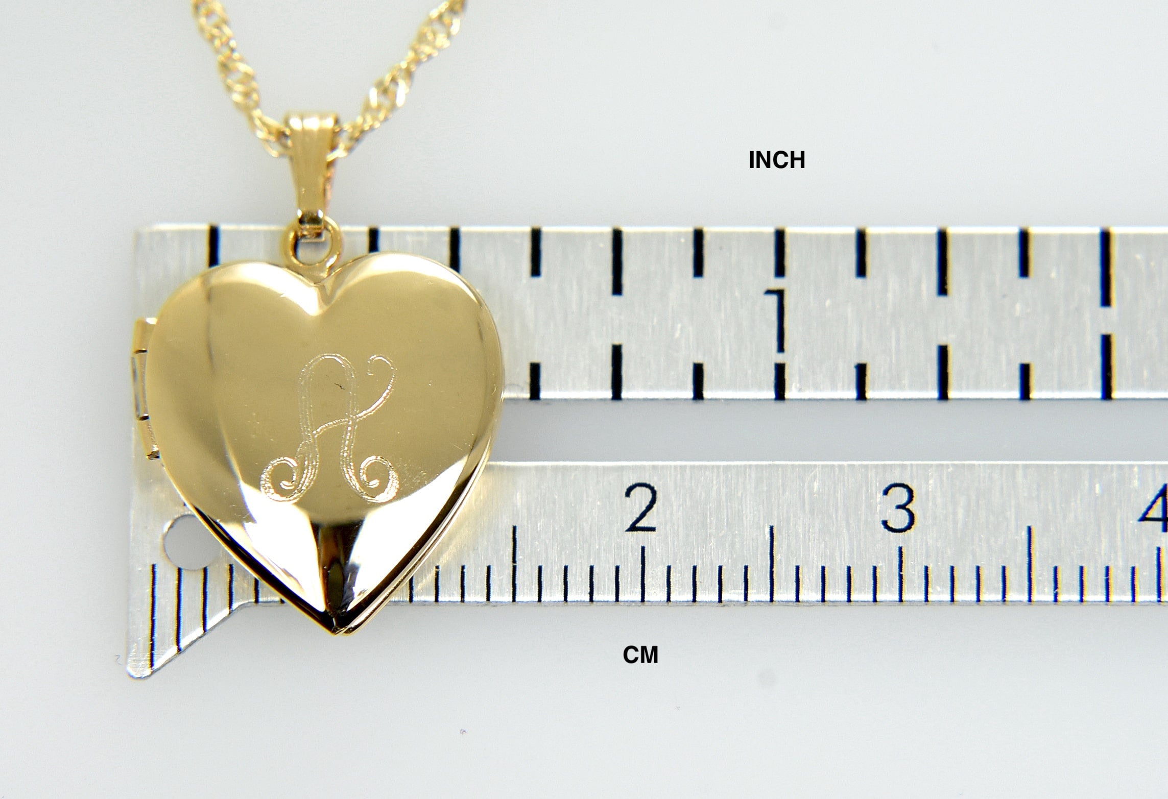 14k Yellow Gold 15mm Heart Locket Pendant Charm